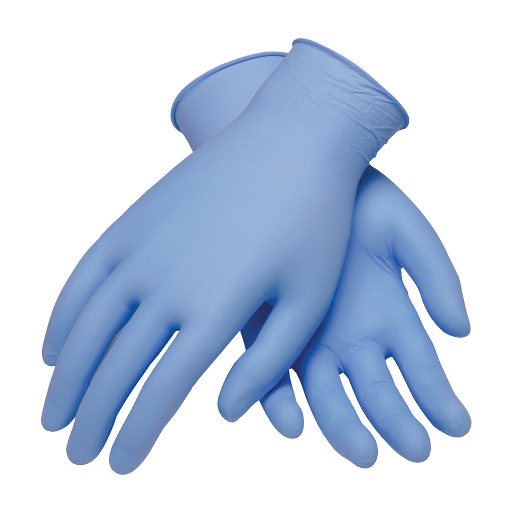 PIP® Ambi-dex® Turbo 63-332 Disposable Gloves, Nitrile, Blue, 9.4 in L, Powdered, Textured Grip, 5 mil THK, Application Type: Industrial Grade, Ambidextrous Hand